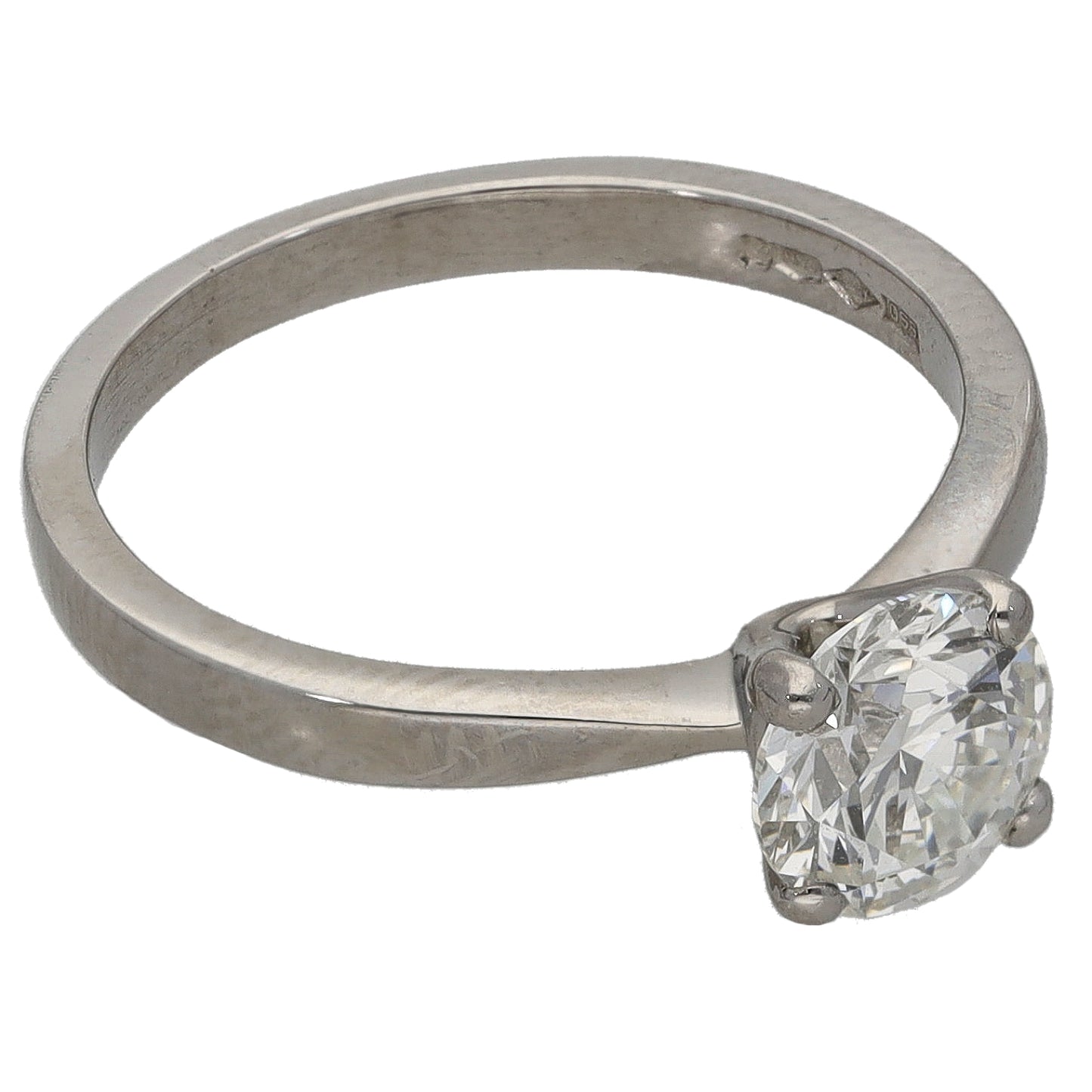 Platinum 1.00ct Diamond Solitaire Ring Size L