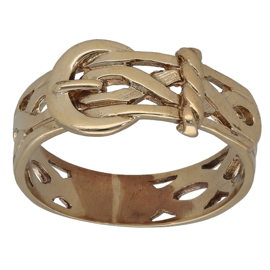9ct Gold Buckle Ring Size P