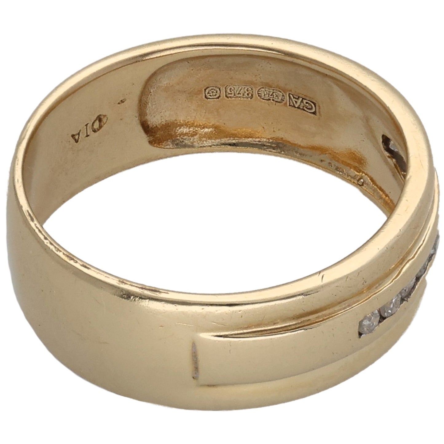 9ct Gold 0.10ct Diamond Half Eternity Ring Size O