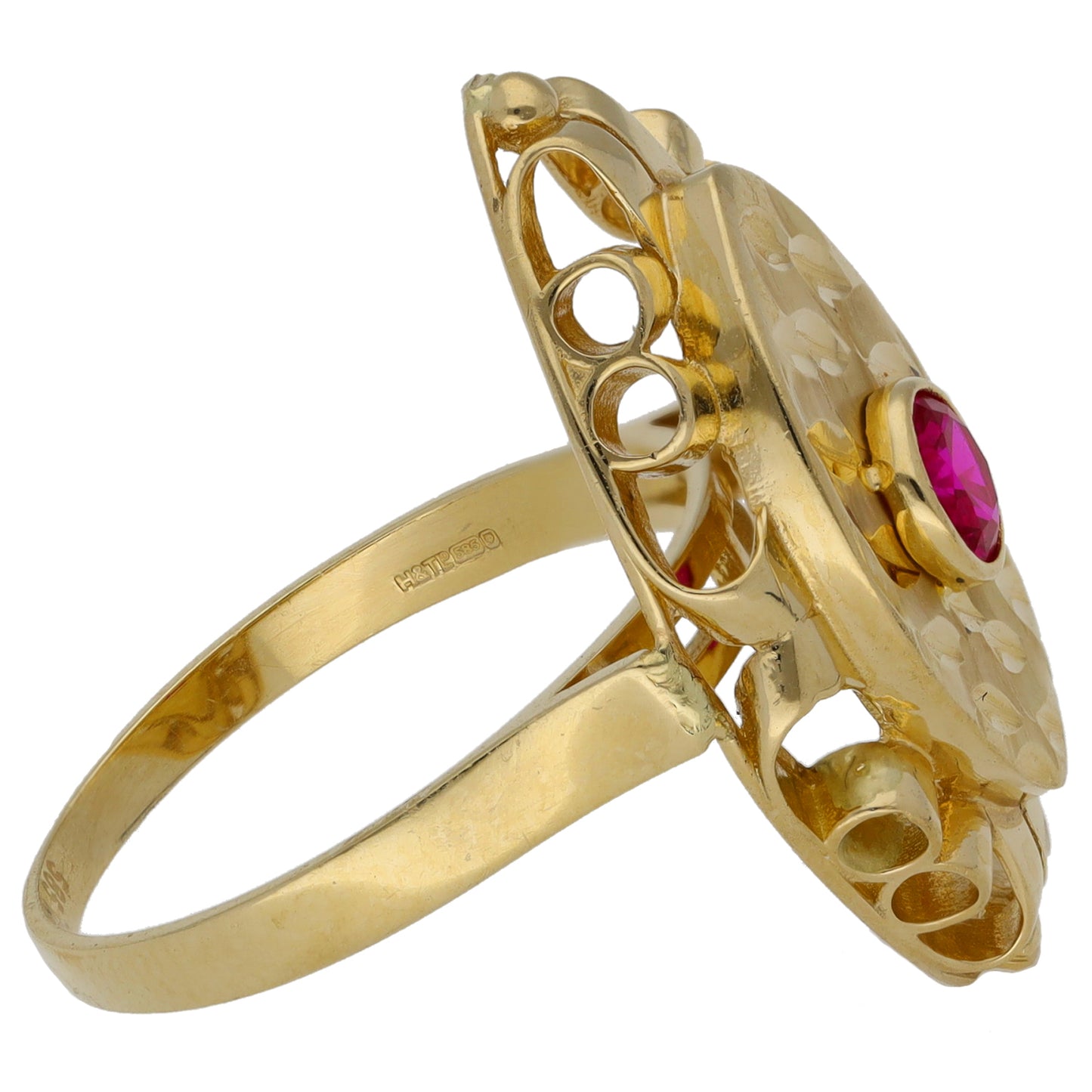 14ct Gold Imitation Gem Alternative Ring Size R