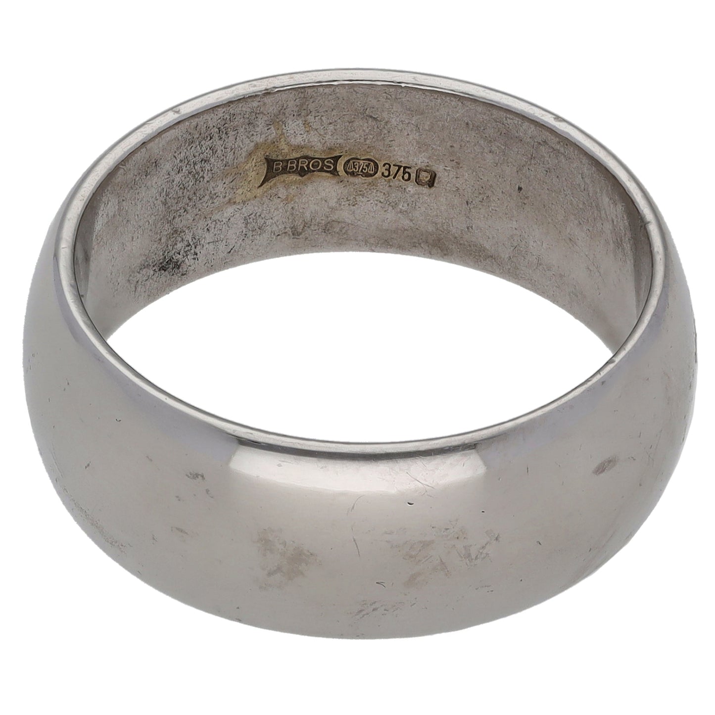 9ct White Gold Plain Wedding Ring Size Q
