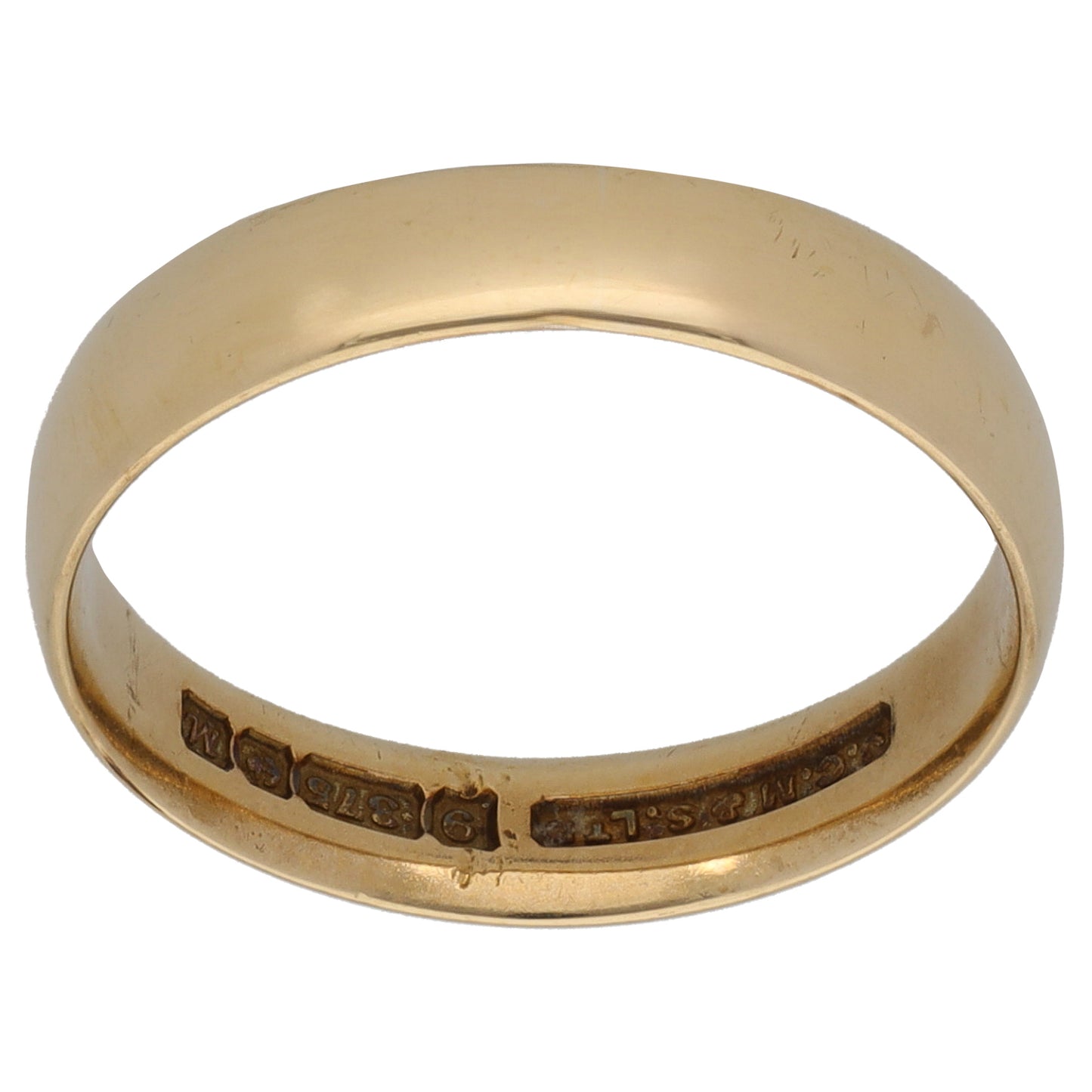 9ct Gold Plain Wedding Ring Size M
