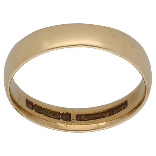 9ct Gold Plain Wedding Ring Size M
