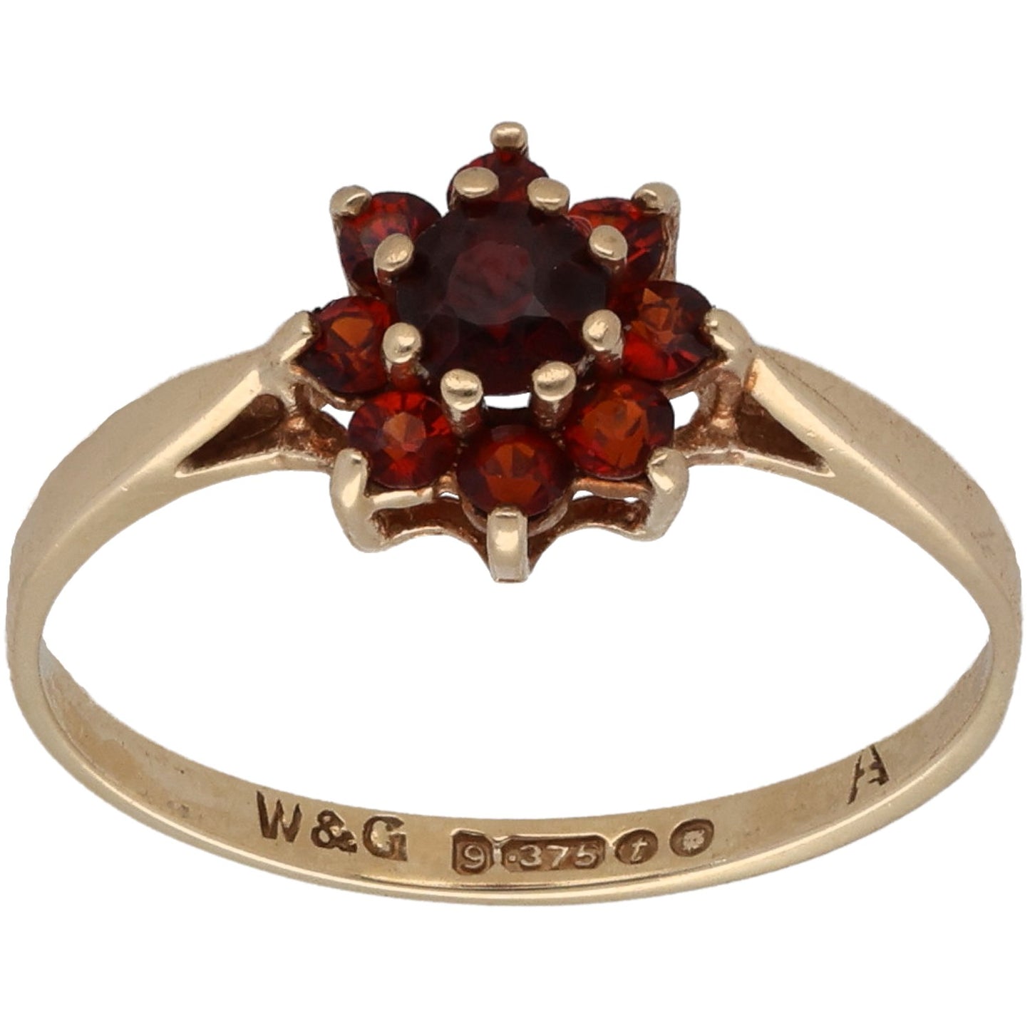 9ct Gold Garnet Dress/Cocktail Ring Size N