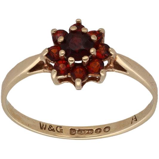 9ct Gold Garnet Dress/Cocktail Ring Size N