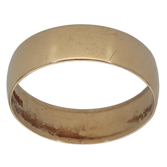 9ct Gold Plain Wedding Ring Size R