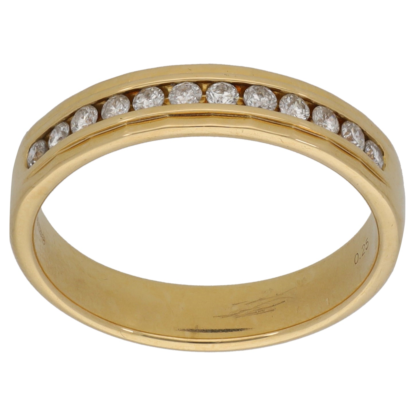 18ct Gold 0.25ct Diamond Half Eternity Ring Size P