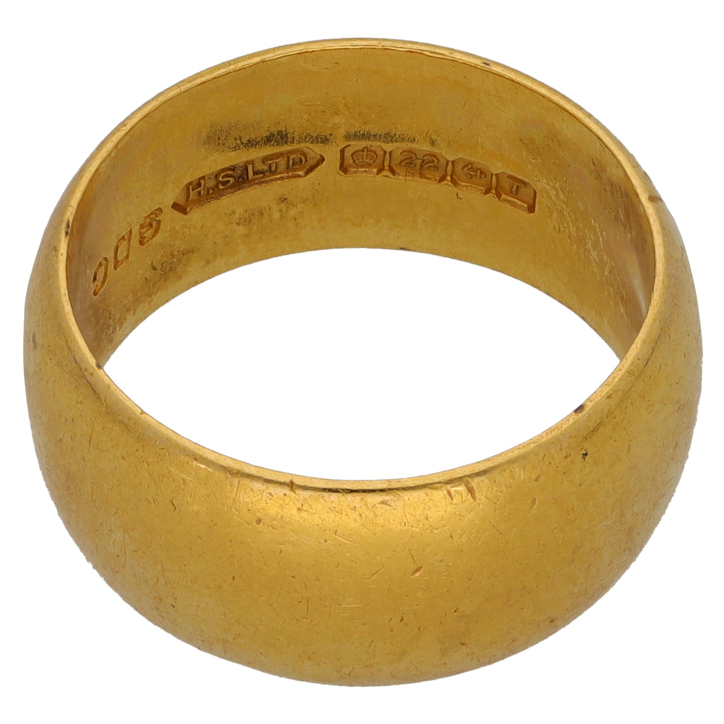 22ct Gold Plain Wedding Ring Size L
