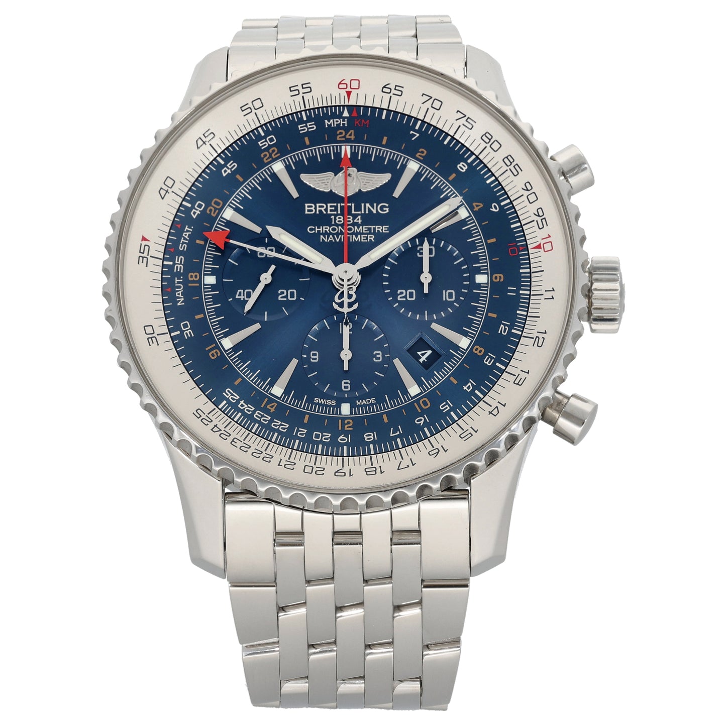 Breitling Navitimer GMT AB0441 48mm Stainless Steel Watch