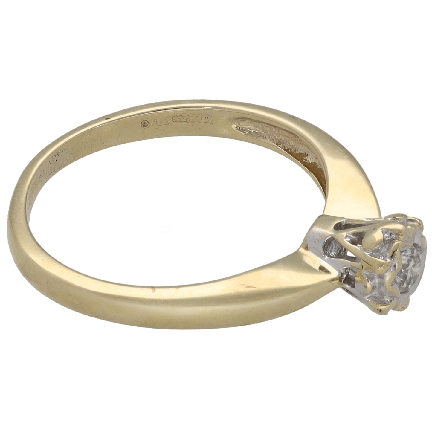 9ct Gold 0.10ct Diamond Solitaire Ring Size M