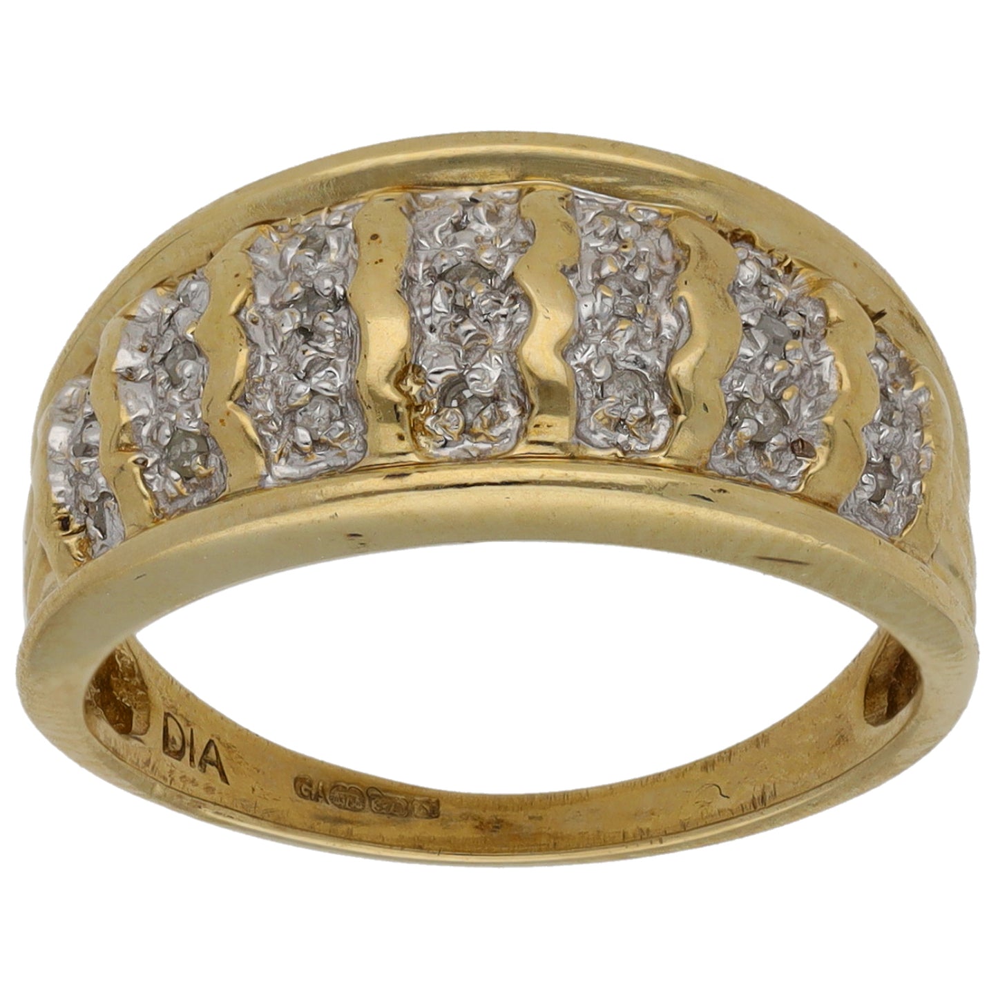 9ct Gold 0.0525ct Diamond Dress/Cocktail Ring Size N