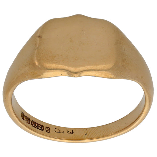 9ct Gold Plain Signet Ring Size T