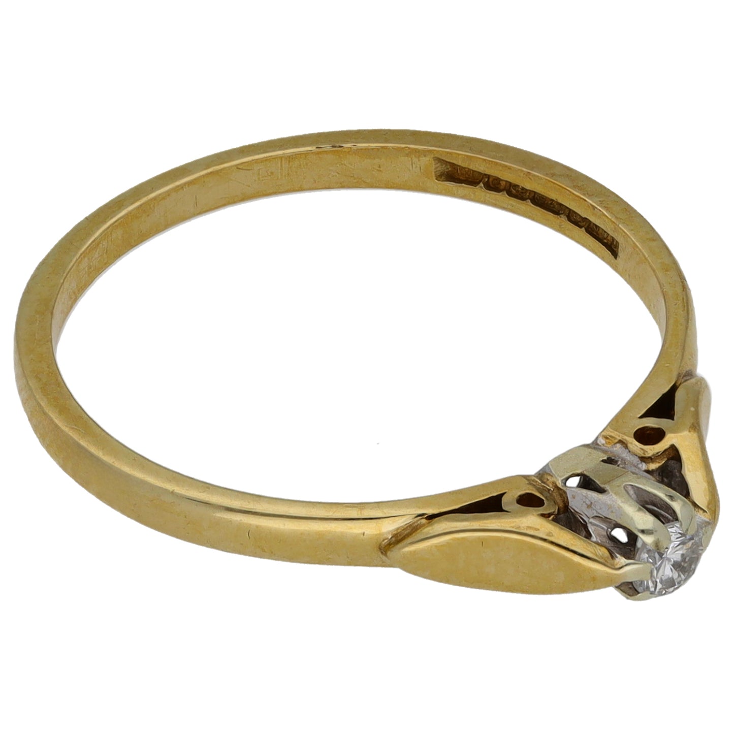 9ct Gold 0.07ct Diamond Solitaire Ring Size O