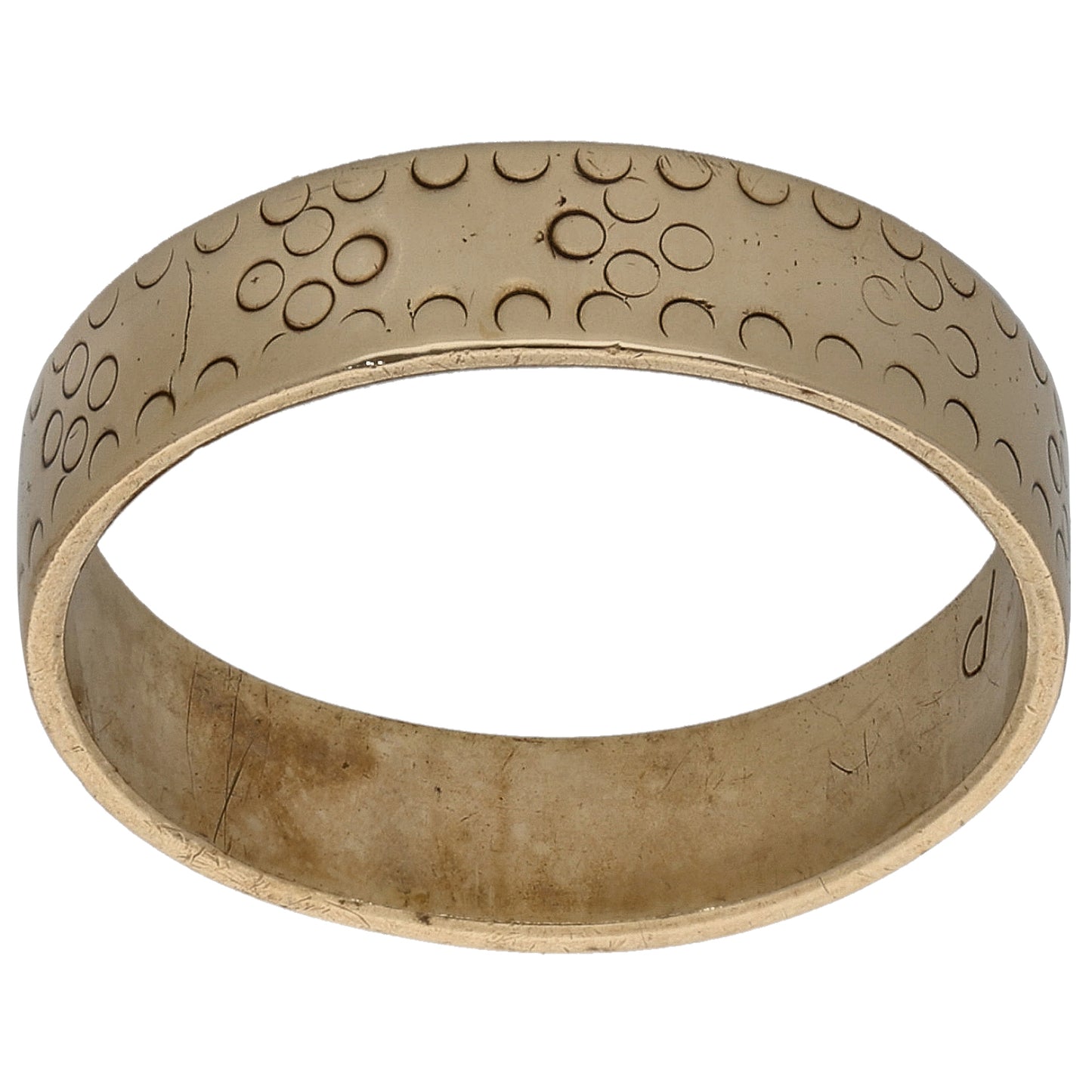 9ct Gold Patterned Wedding Ring Size O