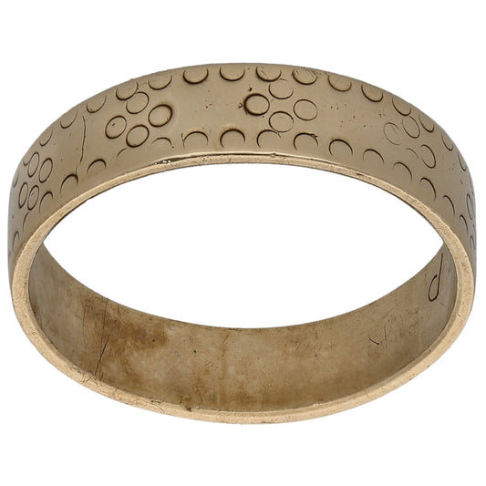 9ct Gold Patterned Wedding Ring Size O