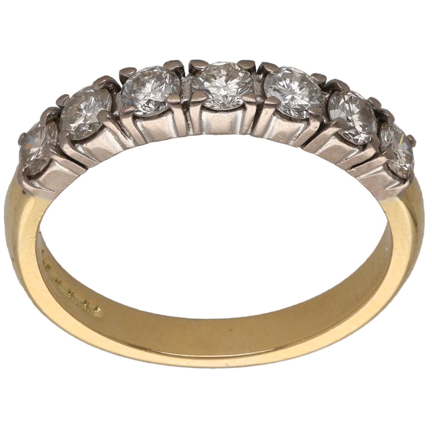18ct Gold 0.70ct Diamond Half Eternity Ring Size P