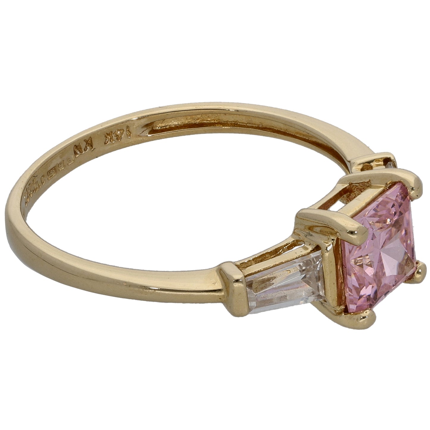 14ct Gold Cubic Zirconia Trilogy Ring Size Q