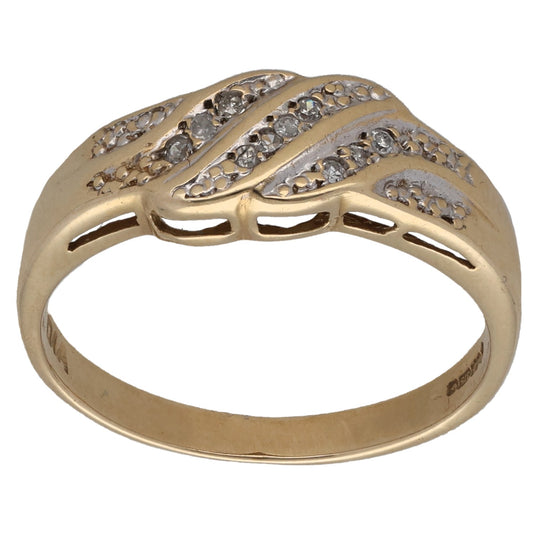 9ct Gold 0.05ct Diamond Dress/Cocktail Ring Size N