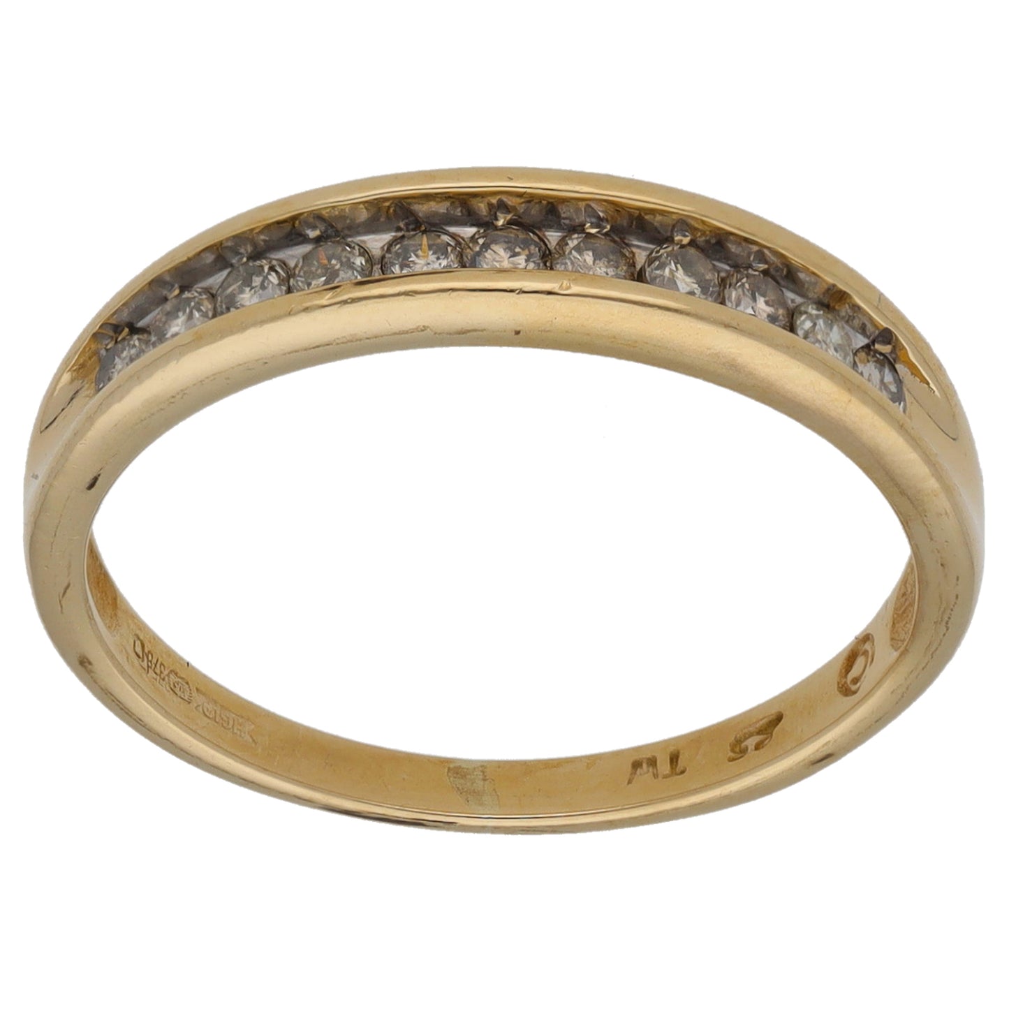 9ct Gold 0.25ct Diamond Half Eternity Ring Size M