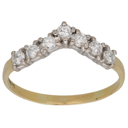 18ct Gold 0.50ct Diamond Wishbone Ring Size T
