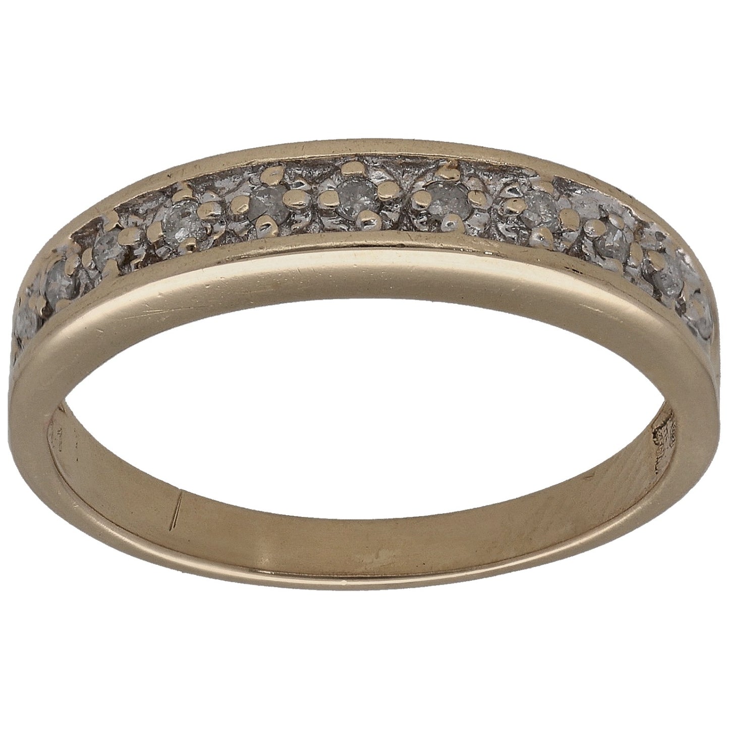 9ct Gold 0.055ct Diamond Half Eternity Ring Size M