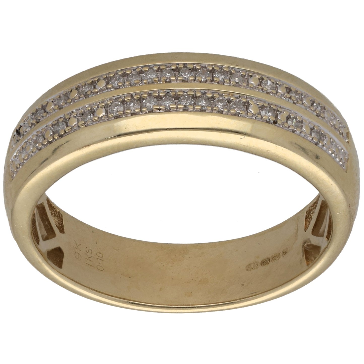 9ct Gold 0.14ct Diamond Alternative Ring Size T