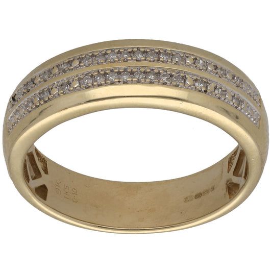 9ct Gold 0.14ct Diamond Alternative Ring Size T
