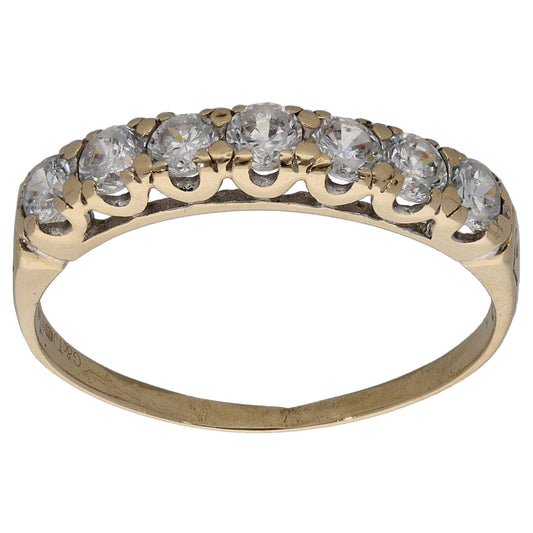 9ct Gold Cubic Zirconia Half Eternity Ring Size Q