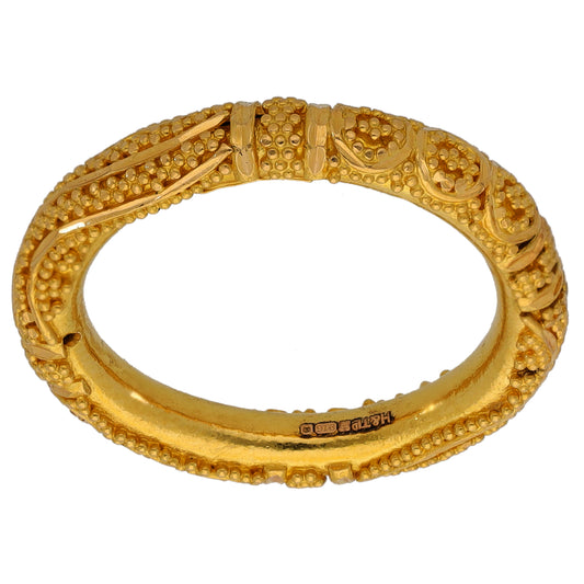 22ct Gold Patterned Wedding Ring Size M