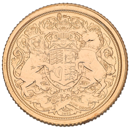 22ct Gold King Charles III Quarter Sovereign Coin 2022