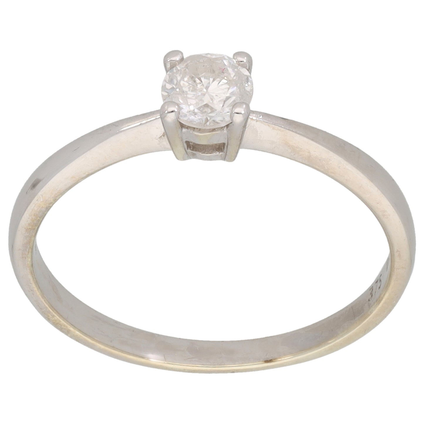 9ct White Gold 0.33ct Diamond Solitaire Ring Size P