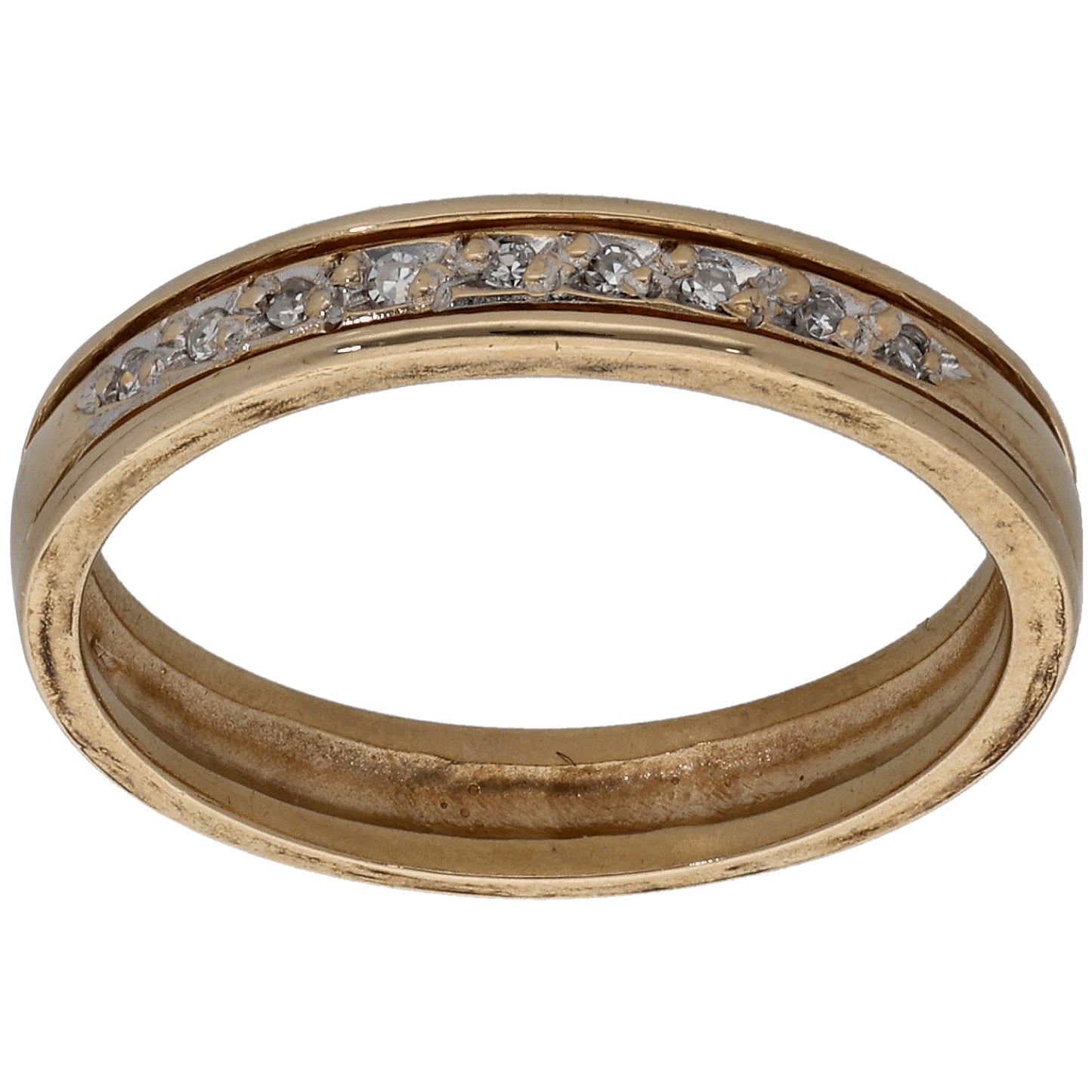 9ct Gold 0.09ct Diamond Half Eternity Ring Size P