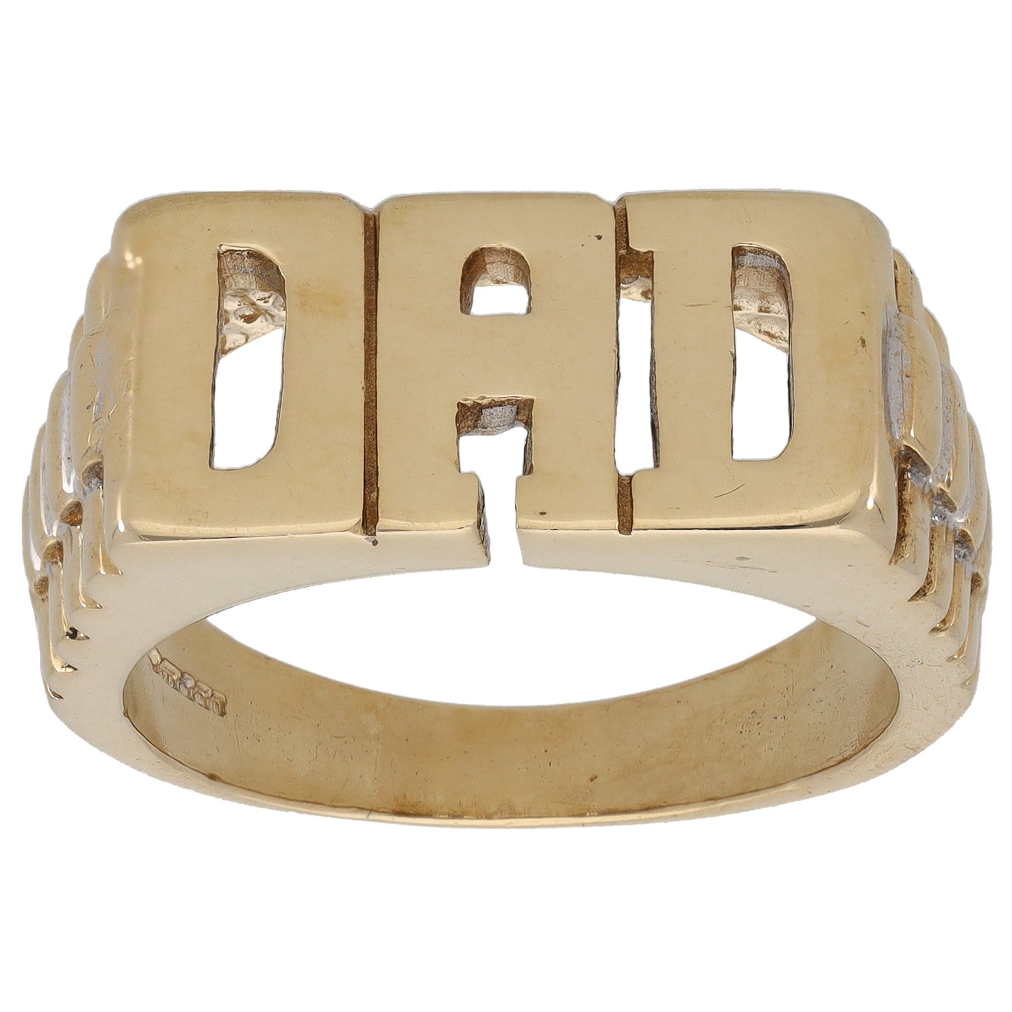 9ct Gold Dad Ring Size T