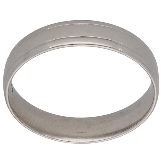 9ct White Gold Plain Wedding Ring Size V