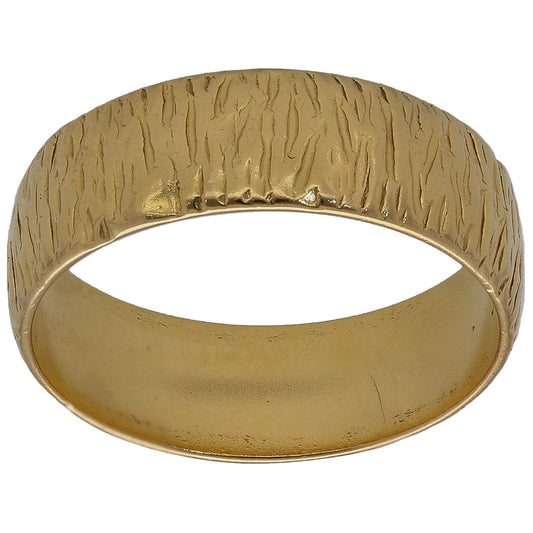 22ct Gold Patterned Wedding Ring Size L