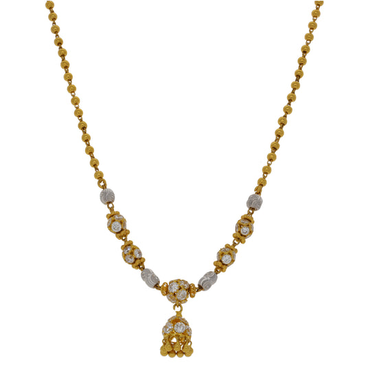 22ct Gold Cubic Zirconia Fancy Necklace 16"