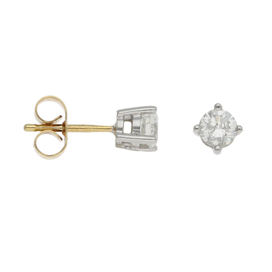 18ct Bicolour Gold 0.50ct Diamond Solitaire Earrings