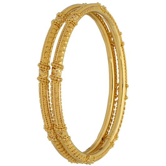 New 22ct Gold Textured Fancy Set Of Bangles