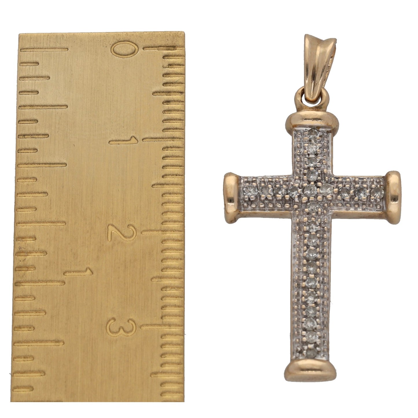 9ct Gold 0.25ct Diamond Cross Pendant