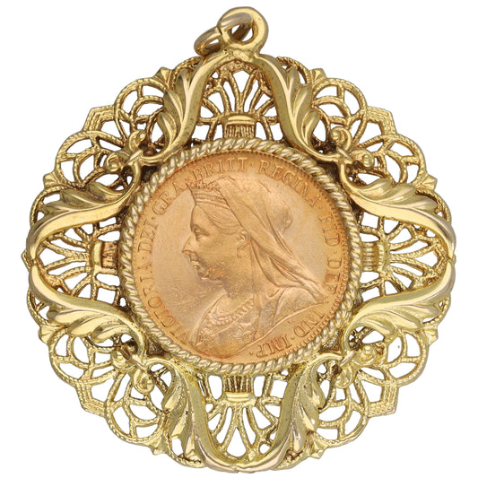 9ct Gold Full Sovereign Coin Pendant