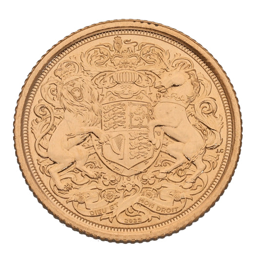 22ct Gold King Charles III Half Sovereign Coin 2022