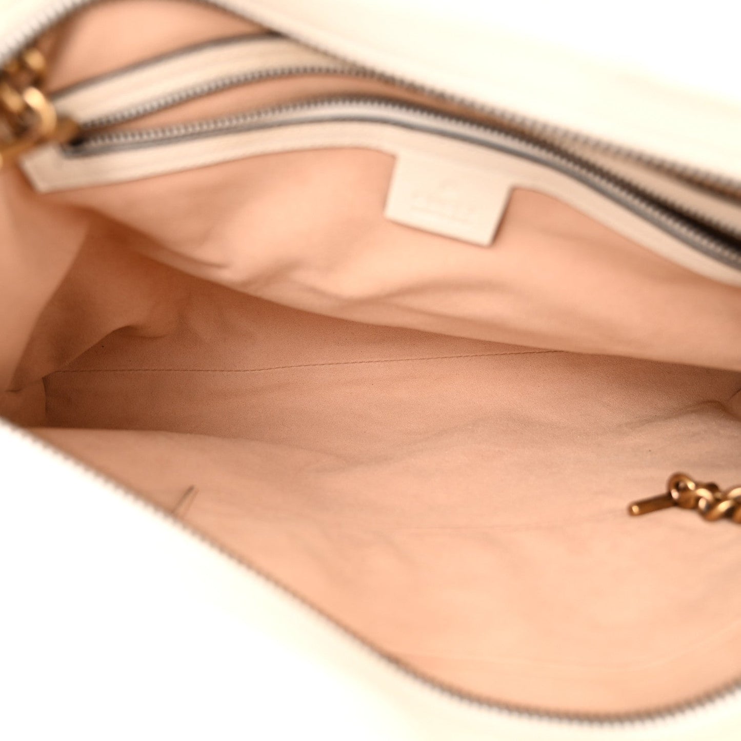 Gucci GG Marmont Tote Calfskin Matelasse Leather Bag - White