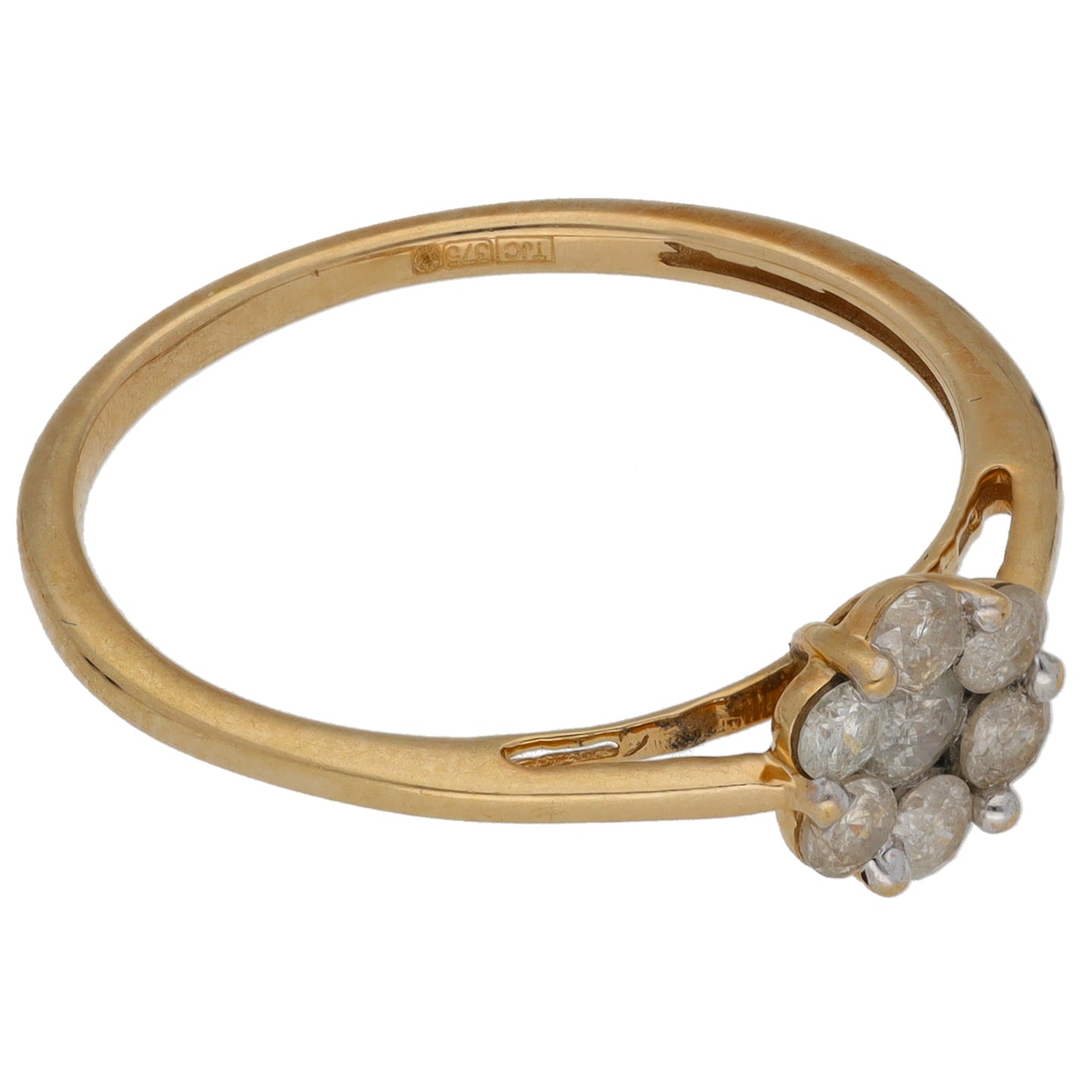 9ct Gold 0.52ct Diamond Cluster Ring Size T