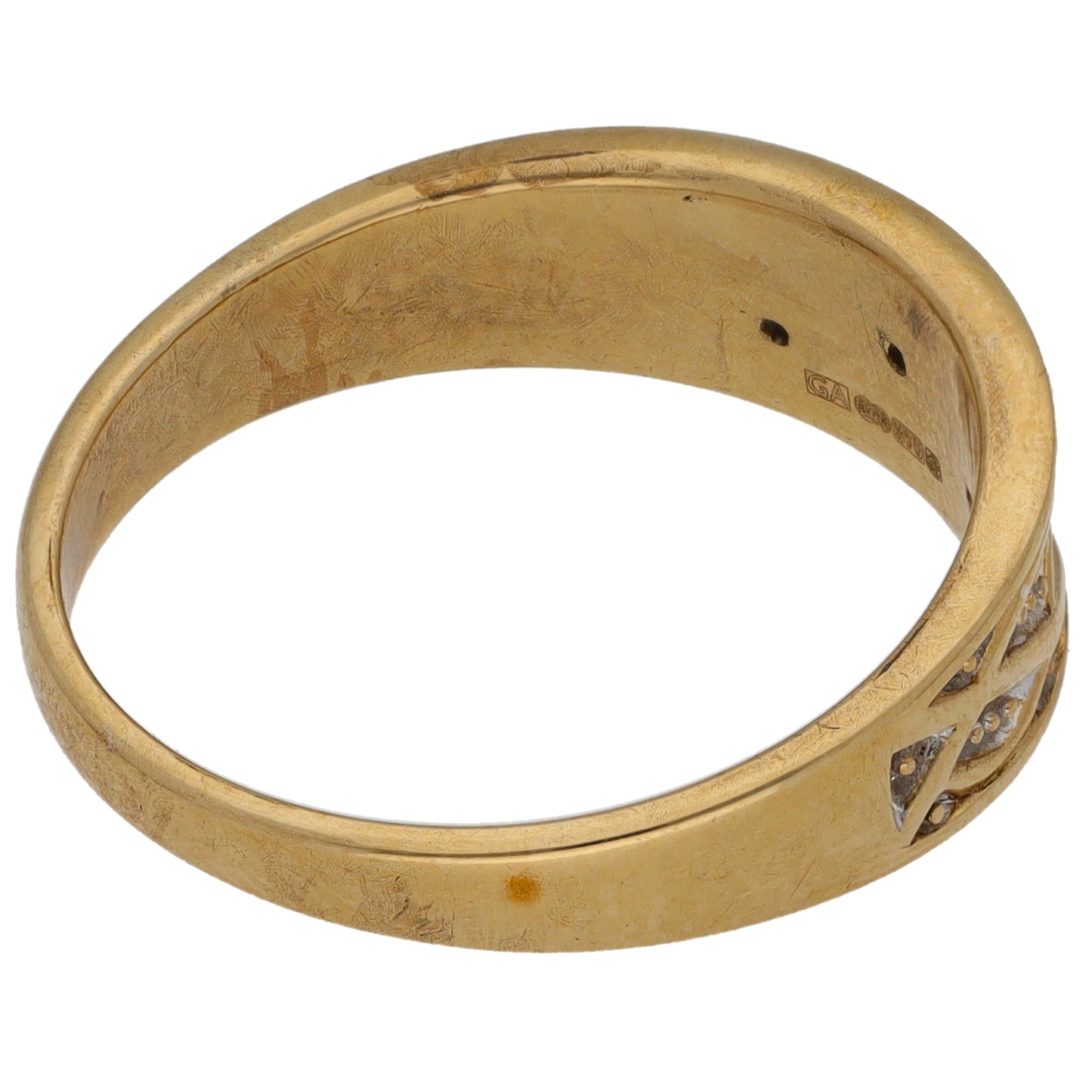 9ct Gold 0.03ct Diamond Half Eternity Ring Size P