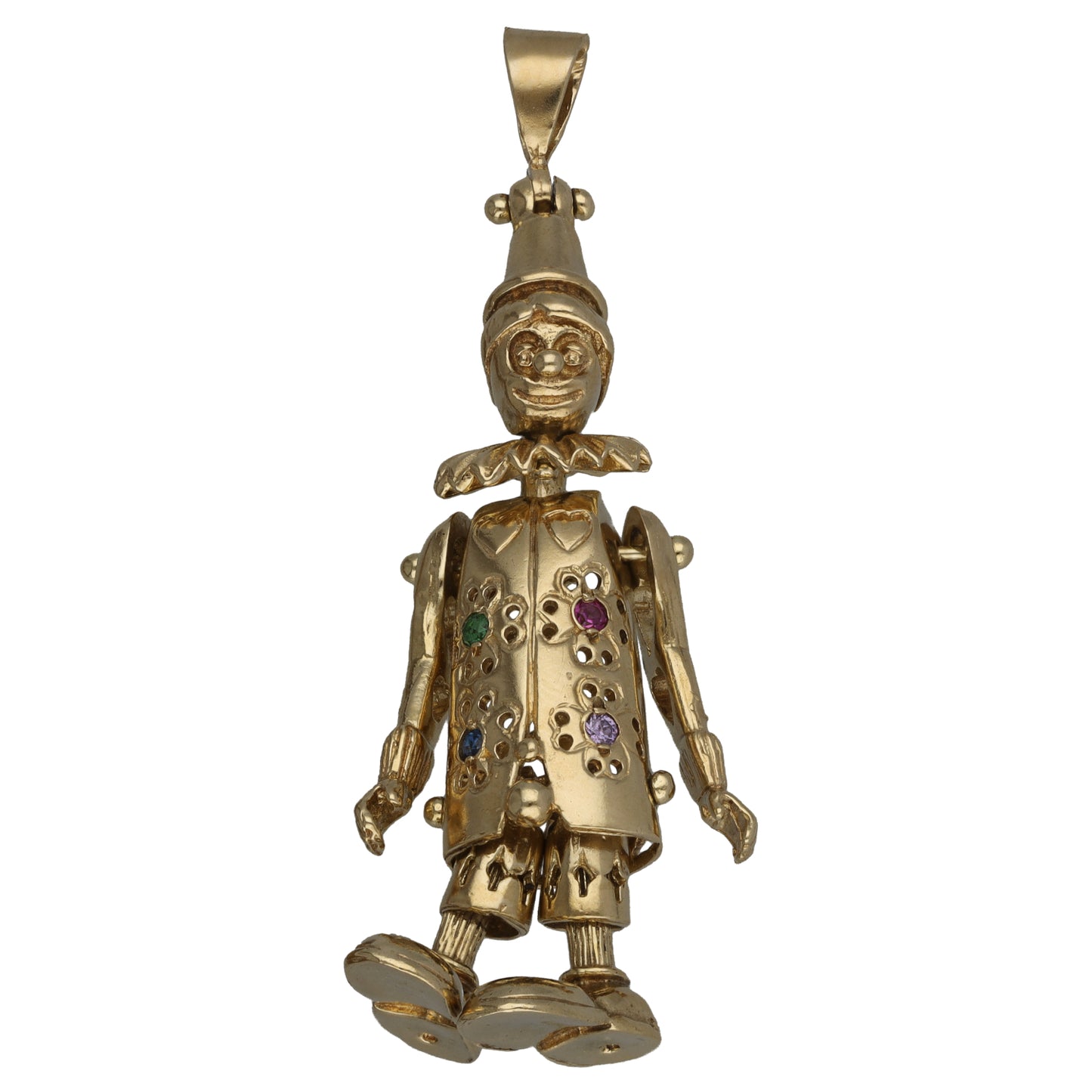 9ct Gold Imitation Gems Clown Pendant