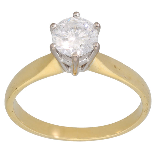18ct Gold 0.80ct Diamond Solitaire Ring Size N