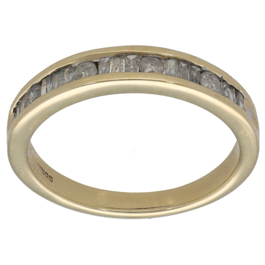 9ct Gold 0.42ct Diamond Half Eternity Ring Size L