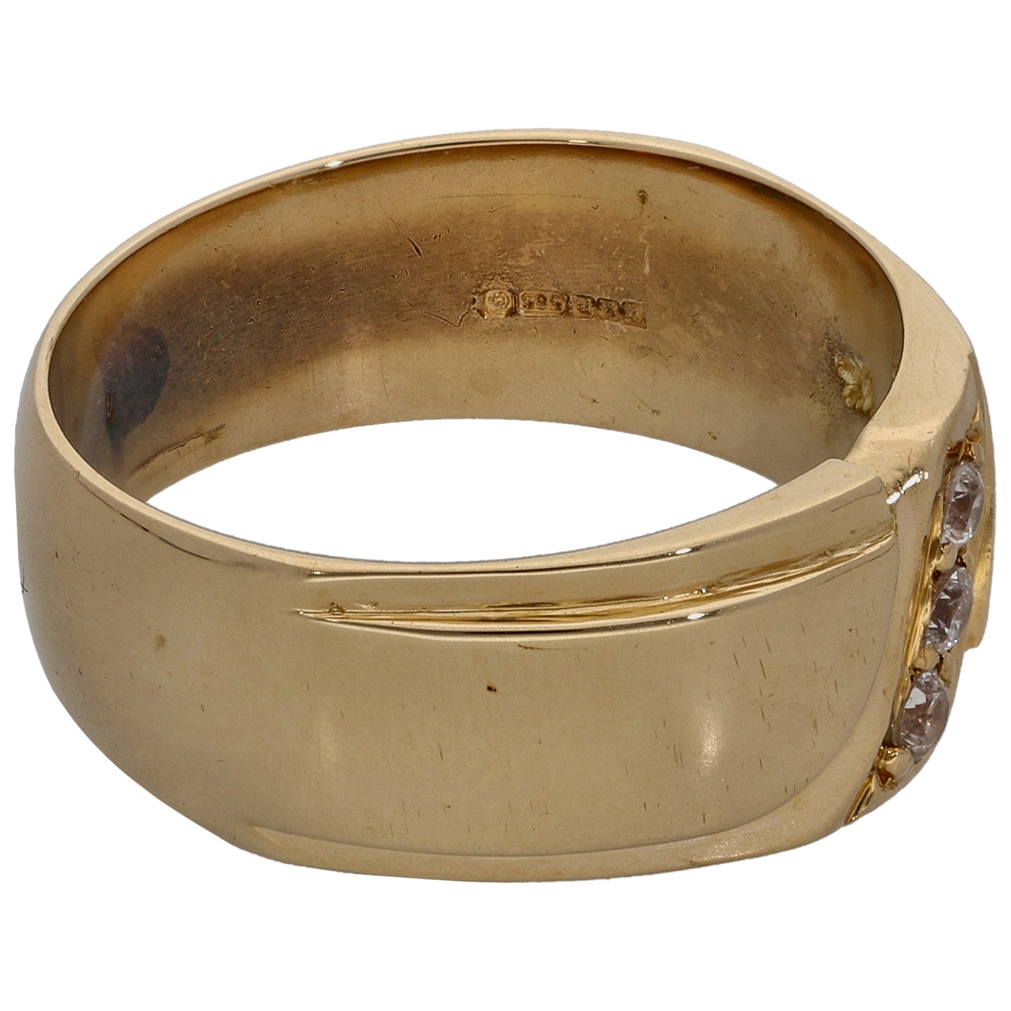 14ct Gold Cubic Zirconia Trilogy Ring Size M