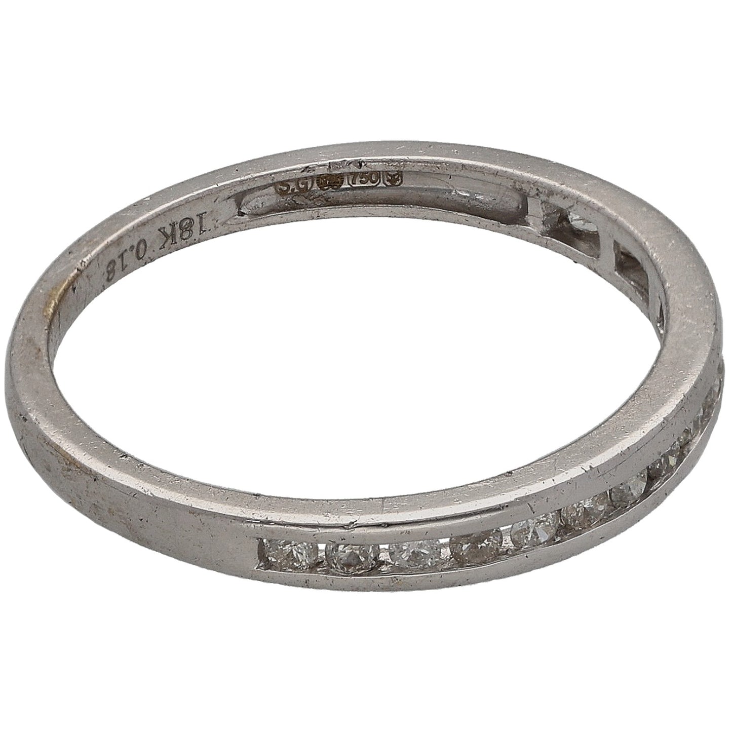 18ct Gold 0.16ct Diamond Half Eternity Ring Size L