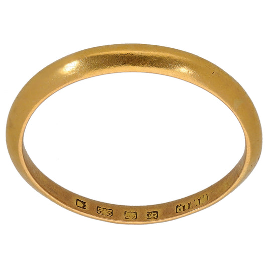 22ct Gold Plain Wedding Ring Size R